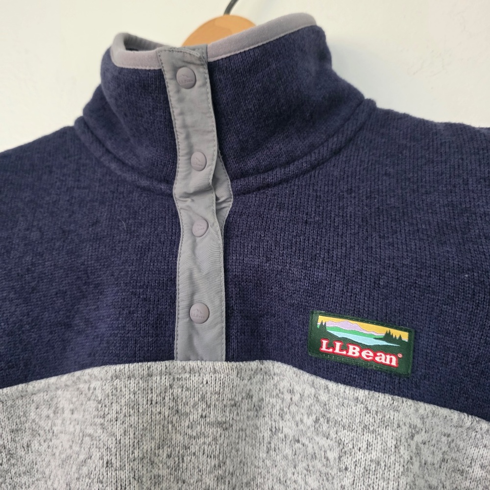 Ll Bean 1/4 Snap Fleece Color Block Pullover - Xxs - image 4